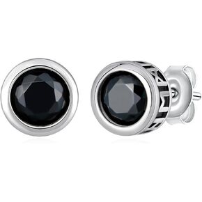 Black Stud Earrings for Men Sterling Silver Black Earrings for Men Aretes de hombre Viking Runes Jewelry for Men Women