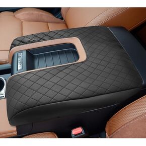 Bilisin Center Console Cover Compatible with Toyota Tundra 2007-2020 Accessories Waterproof Middle Console Lid Cover PU Leather Armrest Box Cover Protector