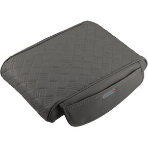 ACROPIX Universal Car Armrest Cover Anti-slip Heighten Protective Cover Black with Side Pockets - Pack of 1