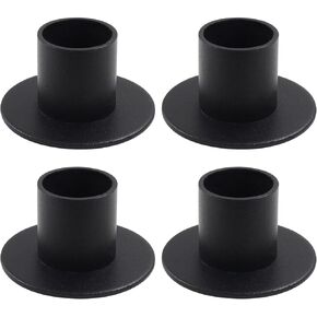 Waziaqoc 4 Pcs Black Candle Holders, Taper Pillar Candlestick Holder Decor for Wedding Party Home Anniversary Housewarming Holiday, Rectangle Base