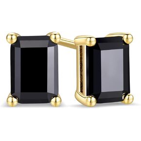 أقراط TRUMIUM من الفضة الإسترليني للرجال أخضر وأسود أونيكس أقراط مطلية بالذهب عيار 14 قيراط هيب هوب مغني الراب مغني الراب أقراط برغي خلفي لا تسبب الحساسية in Kuwait