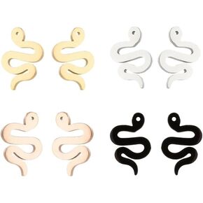 Dreuyet Tiny Snake Stud Earrings Gecko Animal Stud Earrings Set for Men Women Funny Adorable Stainless Steel Snake Animal Earrings Small Cute Climber Crawler Studs Unique Jewelry Gifts in Kuwait