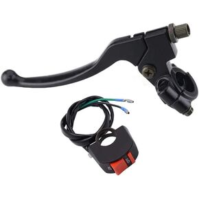7/8" Left Clutch Brake Handle Lever Perch with ON/Off Switch Button for Coleman CT200U Mini Baja Bike MB165 196cc 5.5hp MB200 200cc 6.5hp Pit Dirt Bike Heat Warrior Motor Bike Parts