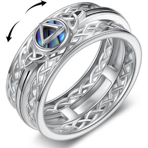 Sobriety Spinner Ring 925 Sterling Silver Alcoholics Anonymous Ring AA Symbol Recovery Gifts Sobriety Gifts for Men Women
