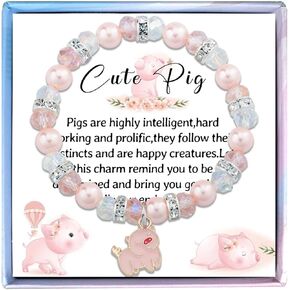 Fullrainbow Cute Pig Bracelet for Women Pig Gifts for Pig Lovers Pig Stuff Pig Decor Pig Gifts Cute Pig Charm Jewelry Bracelet