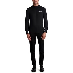 KARL LAGERFELD Men's Signature Logo Crew Neck Wool Blend Sweater