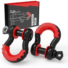 X-BULL 3/4" Forged D Ring Shackles（2Pack）-41887lbs Break Strength with 7/8" Screw Pin, Heavy Duty Off Road Recovery Shackle with Isolator & Washers for Tow Strap, Winch Rope, Off-Road Truck Vehicle.