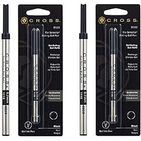 Cross Refill for Selectip Gel Roller Ball Pen, Black, 1 per Card (8523) (Twо Pаck, Black)
