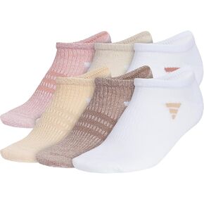 adidas Women's Superlite 3.0 No Show Athletic Socks (6-Pair) Low-Profile Fit with Targeted Padding and Arch Compression