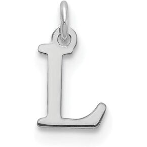 14K White Gold Cutout Letter Initial Charm Pendant (Length 9.65mm Width 6.84 mm)