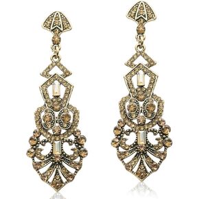 Coucoland 1920s Flapper Earrings Roaring 20s Great Gatsby Rhinestone Earrings