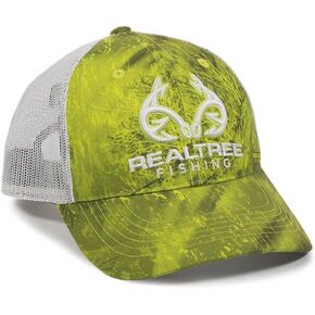 Outdoor Cap Standard RT06A Realtree Fishing Dark Lime/White, One Size Fits