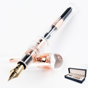 Conklin All American Black Matte/Rosegold Limited Edition 898 Fountain Pen - Broad Nib - A Luxury Pen for Journaling, Autographs, and Memorable Gifts on Any Occasion