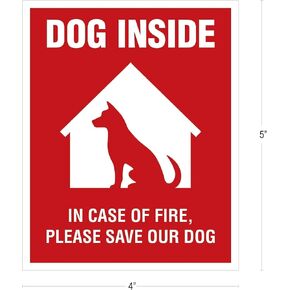 AK Dog Inside Sticker - 2 Pack - Dog Alert Safety Stickers Vinyl Decal Window Any Smooth Surface Size: 4 x 5" Each