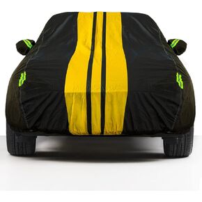 High Density Aluminum Film Full Car Cover,Sunscreen Waterproof UV Prevention Snowproof Wind and Windproof,Suitable for Indoor Outdoor,for Sedan (188" to 198") -No Rearview Mirror Bag F3