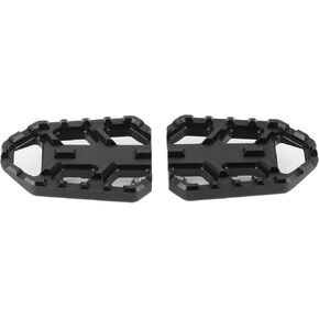 Aramox Motorcycle Pedal, Aluminum Alloy Wide Footrest Foot Pegs Pedal Compatible with DL650 DL1000 VSTROM / (Black)