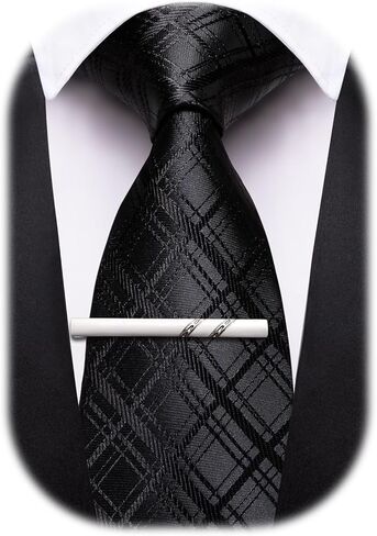 باري وانغ ربطات العنق للرجل الحرير نحيل العلاقات 3.1 "(8 سنتيمتر) مخطط المنسوجة كليب الرجال رباطات للرقبة الأعمال الزفاف الكلاسيكية in Kuwait