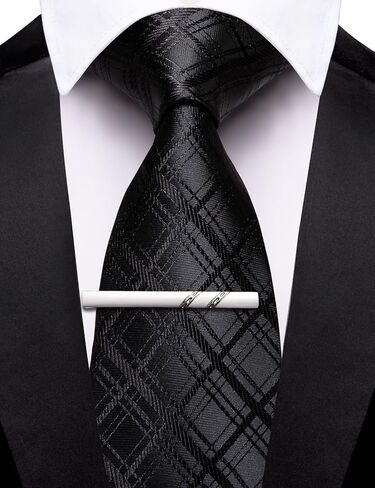 باري وانغ ربطات العنق للرجل الحرير نحيل العلاقات 3.1 "(8 سنتيمتر) مخطط المنسوجة كليب الرجال رباطات للرقبة الأعمال الزفاف الكلاسيكية in Kuwait