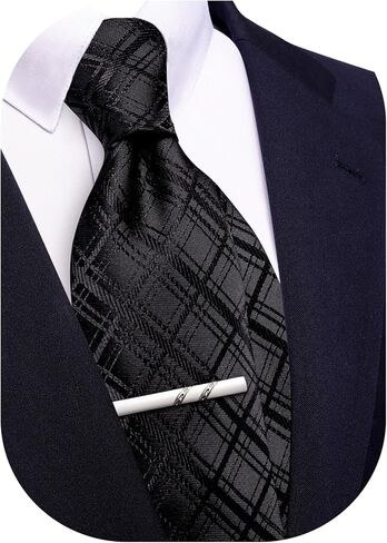 باري وانغ ربطات العنق للرجل الحرير نحيل العلاقات 3.1 "(8 سنتيمتر) مخطط المنسوجة كليب الرجال رباطات للرقبة الأعمال الزفاف الكلاسيكية in Kuwait