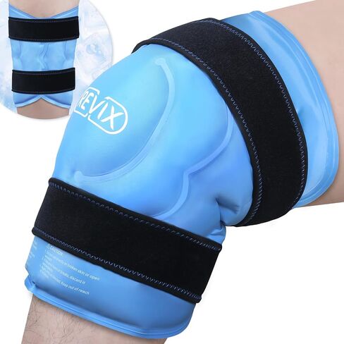 REVIX 20‘’ XXXL Knee Ice Pack Wrap Around Entire Knee After Surgery, Large Ice Pack for Knee Pain Relief, Reusable Ice Wraps for Knee for Replacement Surgery, Swelling, Sports Injuries in Saudi Arabia