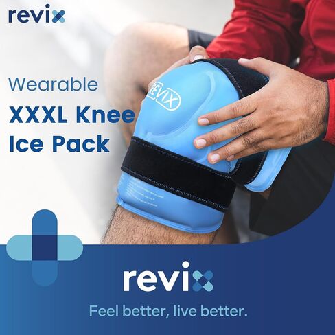 REVIX 20‘’ XXXL Knee Ice Pack Wrap Around Entire Knee After Surgery, Large Ice Pack for Knee Pain Relief, Reusable Ice Wraps for Knee for Replacement Surgery, Swelling, Sports Injuries in Saudi Arabia