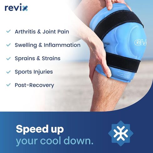 REVIX 20‘’ XXXL Knee Ice Pack Wrap Around Entire Knee After Surgery, Large Ice Pack for Knee Pain Relief, Reusable Ice Wraps for Knee for Replacement Surgery, Swelling, Sports Injuries in Saudi Arabia