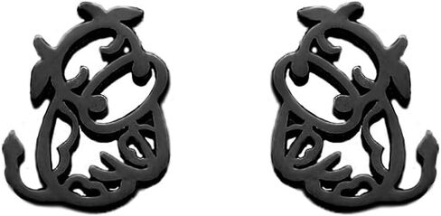 Minimalist Cow Small Stud Earrings Stainless Steel for Women Men Cute Cattle Hollow Animal Cartilage Pierced Hypoallergenic Tiny Huggie Studs Earring Fashion Jewelry Gifts in Saudi Arabia
