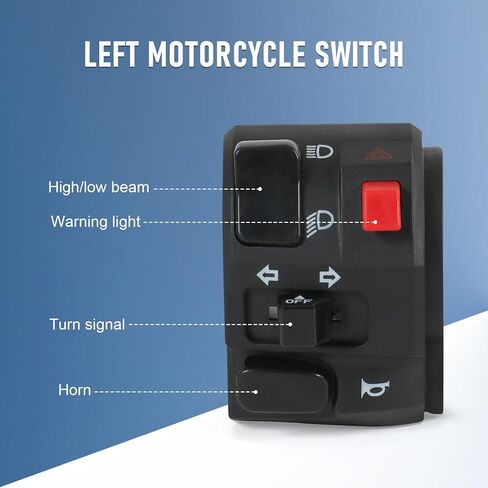 7/8 "22 مللي متر مفاتيح التحكم في المقود لاستبدال دراجة نارية ATV ، إشارة الانعطاف ، زر القرن ، مفتاح شعاع منخفض/عالي in Kuwait