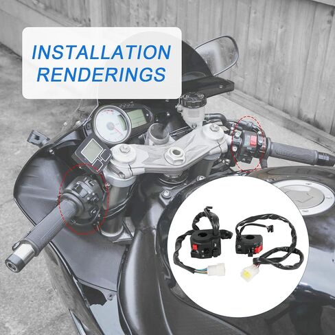 7/8 "22 مللي متر مفاتيح التحكم في المقود لاستبدال دراجة نارية ATV ، إشارة الانعطاف ، زر القرن ، مفتاح شعاع منخفض/عالي in Kuwait