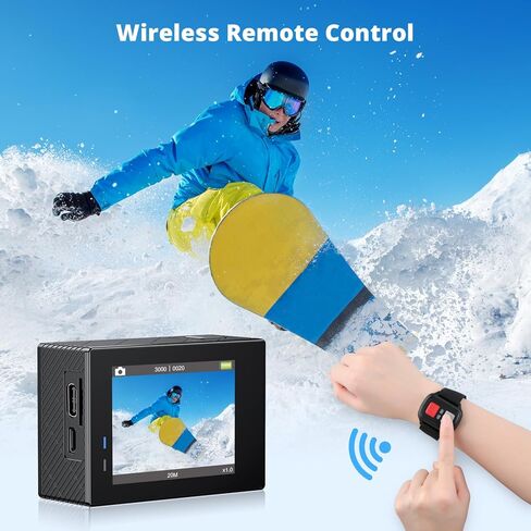 كاميرا AKASO Brave 4 Action 4K 30 إطارًا في الثانية مع بطاقة MicroSDXC سعة 128 جيجابايت بدقة 20 ميجابكسل فائقة الدقة 131 قدم مقاومة للماء تحت الماء وكاميرا EIS WiFi وجهاز تحكم عن بعد وتكبير 5X كاميرات رياضية مع مجموعة أدوات ملحقات الدراجة in Saudi Arabia