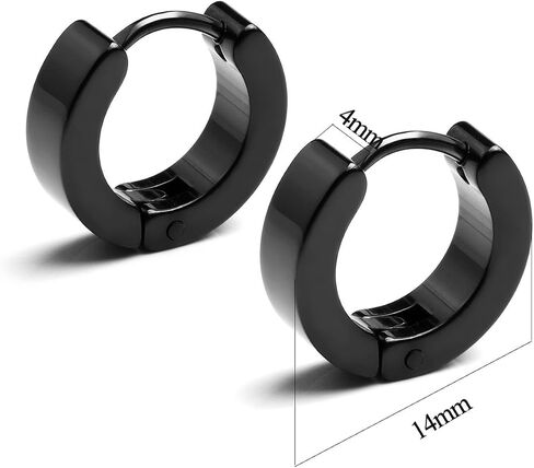4-6 Pairs Dot Stud Earrings & Small Hoop Huggie Earrings for Men Women, Punk Style 316L Surgical Steel Earrings Gift for Her or Him in Kuwait