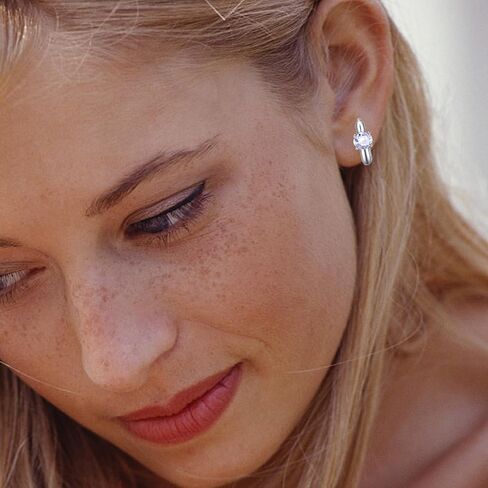 Birthstone Cubic Zirconia Huggies Earrings for Women, 316L Stainless Steel Birthstone Small Hoop Earrings Hypoallergenic 5A Round Gemstone Earrings Dainty Birthday Jewelry Gifts in Kuwait