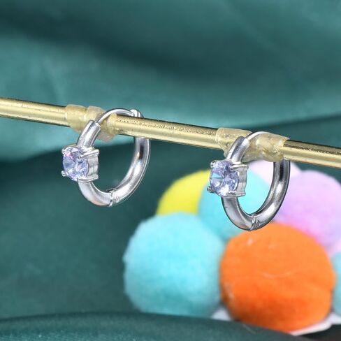 Birthstone Cubic Zirconia Huggies Earrings for Women, 316L Stainless Steel Birthstone Small Hoop Earrings Hypoallergenic 5A Round Gemstone Earrings Dainty Birthday Jewelry Gifts in Kuwait