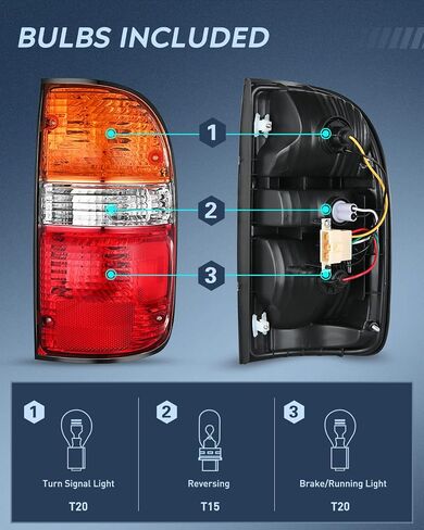 Nilight Taillight Assembly Compatible with 2001 2002 2003 2004 Toyota Tacoma Rear Lamp Replacement OE Style Passenger Side in Saudi Arabia