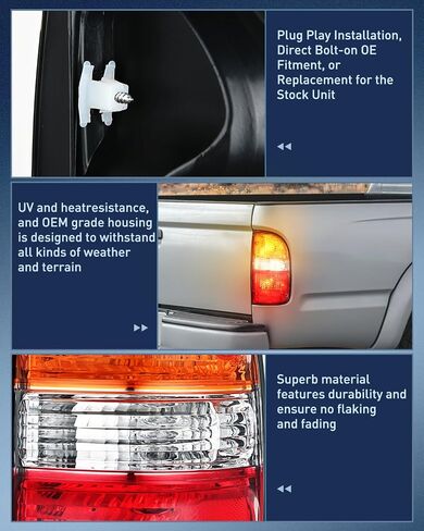 Nilight Taillight Assembly Compatible with 2001 2002 2003 2004 Toyota Tacoma Rear Lamp Replacement OE Style Passenger Side in Saudi Arabia