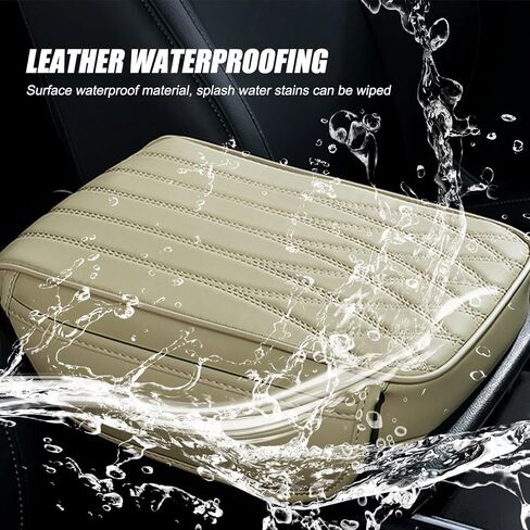 قطعة واحدة من غطاء مسند ذراع السيارة مع جيب، جلد ناعم مقاوم للماء + واقي مسند ذراع وحدة التحكم المركزية من قطن الذاكرة in Kuwait