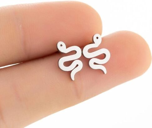 Dreuyet Tiny Snake Stud Earrings Gecko Animal Stud Earrings Set for Men Women Funny Adorable Stainless Steel Snake Animal Earrings Small Cute Climber Crawler Studs Unique Jewelry Gifts in Kuwait