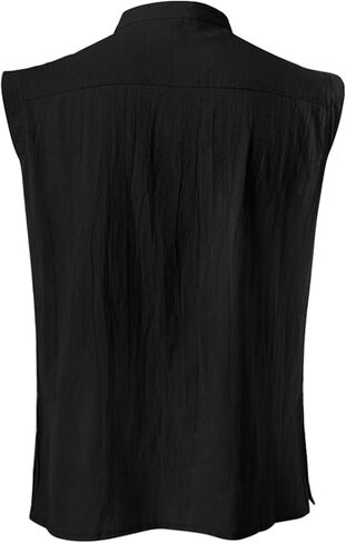 ATTBEA Mens Pirate Renaissance Costume Pirate Shirt Sleeveless Medieval Viking Gothic Celtic Pirate Vest for Men in Kuwait