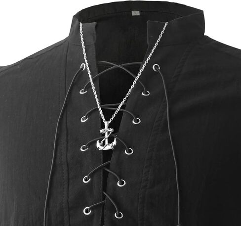 ATTBEA Mens Pirate Renaissance Costume Pirate Shirt Sleeveless Medieval Viking Gothic Celtic Pirate Vest for Men in Kuwait