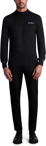 KARL LAGERFELD Men's Signature Logo Crew Neck Wool Blend Sweater in Saudi Arabia