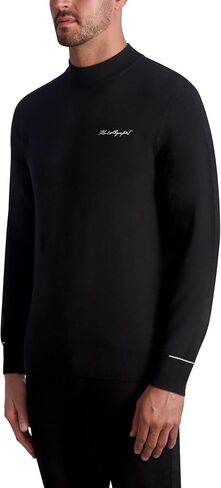 KARL LAGERFELD Men's Signature Logo Crew Neck Wool Blend Sweater in Saudi Arabia
