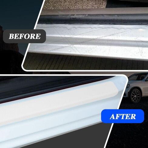 4PCS Car Door Sill Protector, Car Door Threshold Protection, Door Steps Covers Scratch Pad Protective Films, Carbon Fiber Welcome Pedal Scratch Cover Sticker Suitable for Car SUV Truck (White) in Saudi Arabia