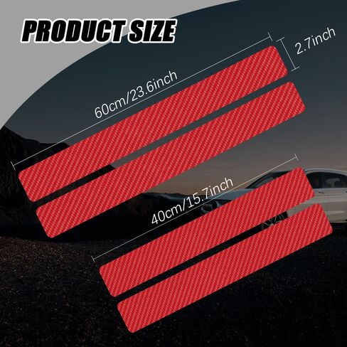 4PCS Car Door Sill Protector, Car Door Threshold Protection, Door Steps Covers Scratch Pad Protective Films, Carbon Fiber Welcome Pedal Scratch Cover Sticker Suitable for Car SUV Truck (White) in Saudi Arabia