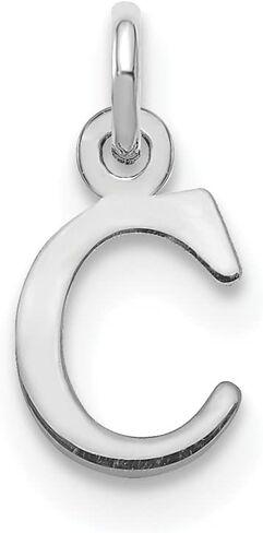 14K White Gold Cutout Letter Initial Charm Pendant (Length 9.65mm Width 6.84 mm) in Kuwait