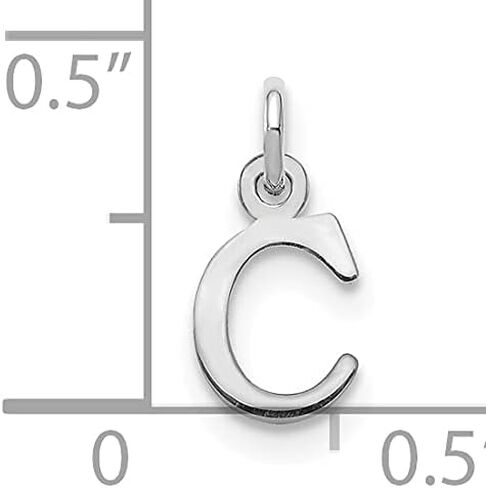 14K White Gold Cutout Letter Initial Charm Pendant (Length 9.65mm Width 6.84 mm) in Kuwait