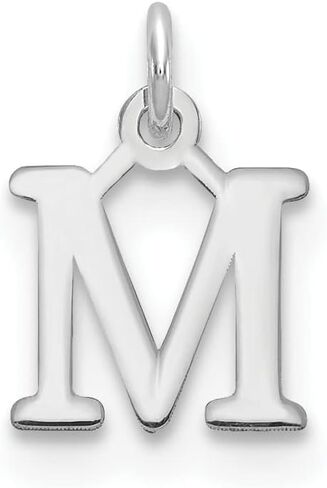 14K White Gold Cutout Letter Initial Charm Pendant (Length 9.65mm Width 6.84 mm) in Kuwait
