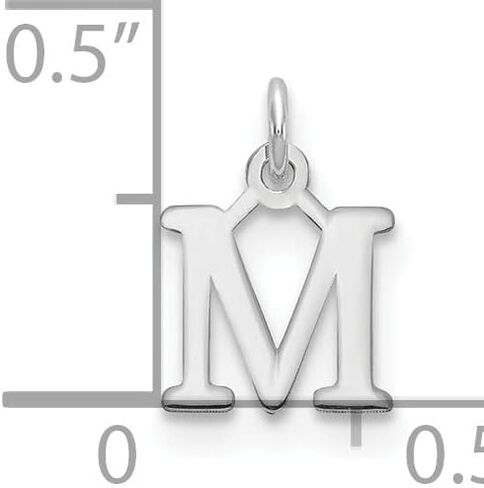 14K White Gold Cutout Letter Initial Charm Pendant (Length 9.65mm Width 6.84 mm) in Kuwait