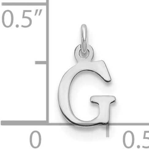14K White Gold Cutout Letter Initial Charm Pendant (Length 9.65mm Width 6.84 mm) in Kuwait