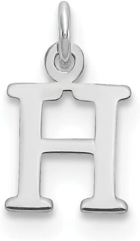 14K White Gold Cutout Letter Initial Charm Pendant (Length 9.65mm Width 6.84 mm) in Kuwait
