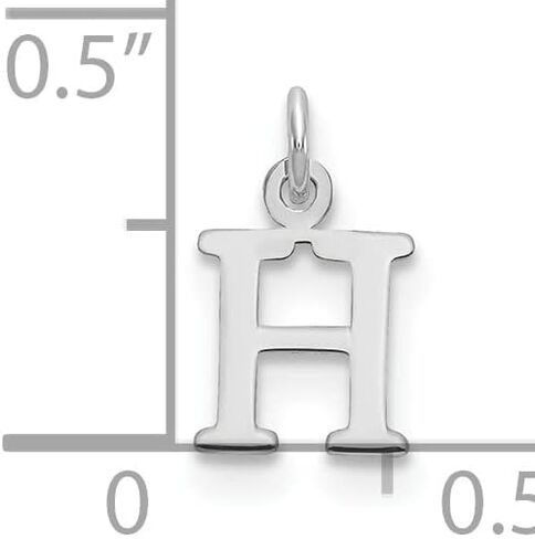 14K White Gold Cutout Letter Initial Charm Pendant (Length 9.65mm Width 6.84 mm) in Kuwait